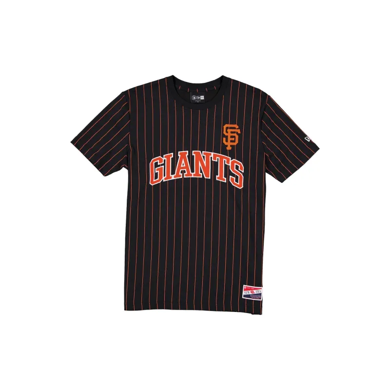 San Francisco Giants Throwback Applique Pinstripe T-Shirt made by New Era