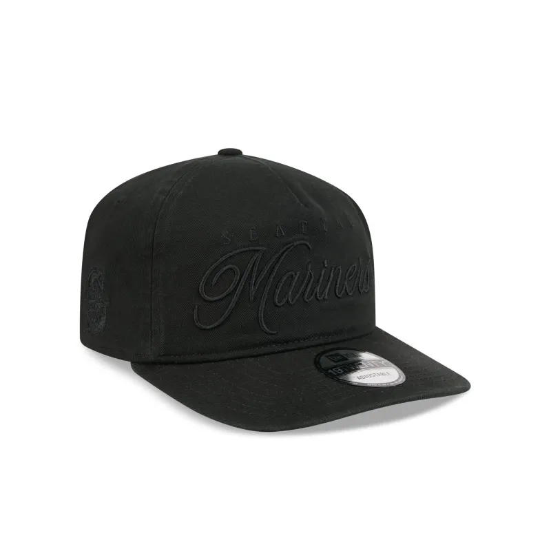 Seattle Mariners All Black Scripted 19TWENTY Adjustable Hat made by New Era