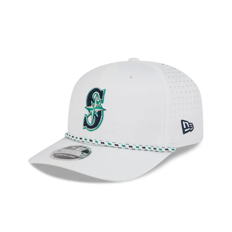 Seattle Mariners Optic White Performance Rope 9SEVENTY Stretch-Snap Hat made by New Era