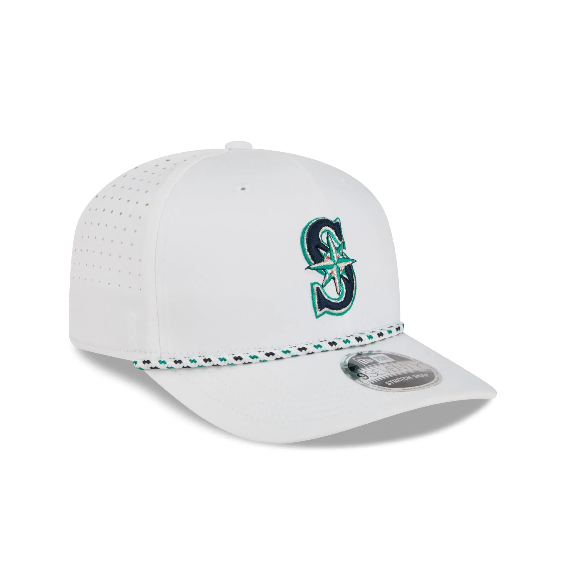 Seattle Mariners Optic White Performance Rope 9SEVENTY Stretch-Snap Hat sold by New Era product image thumbnail 3
