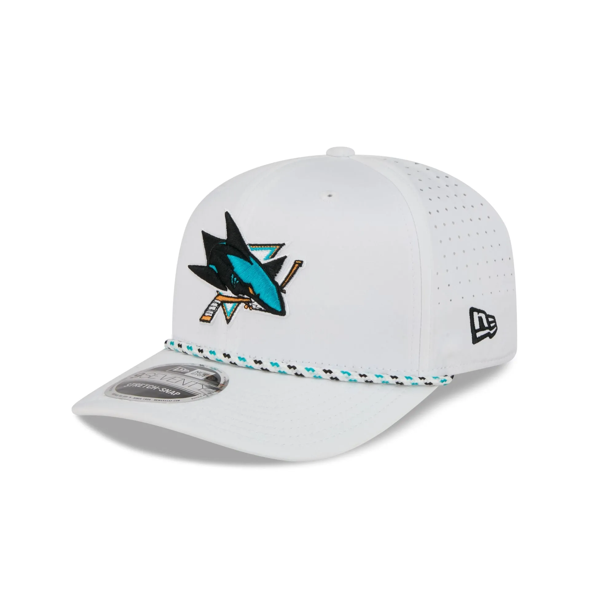 San Jose Sharks Optic White Performance Rope 9SEVENTY Stretch-Snap Hat sold by New Era
