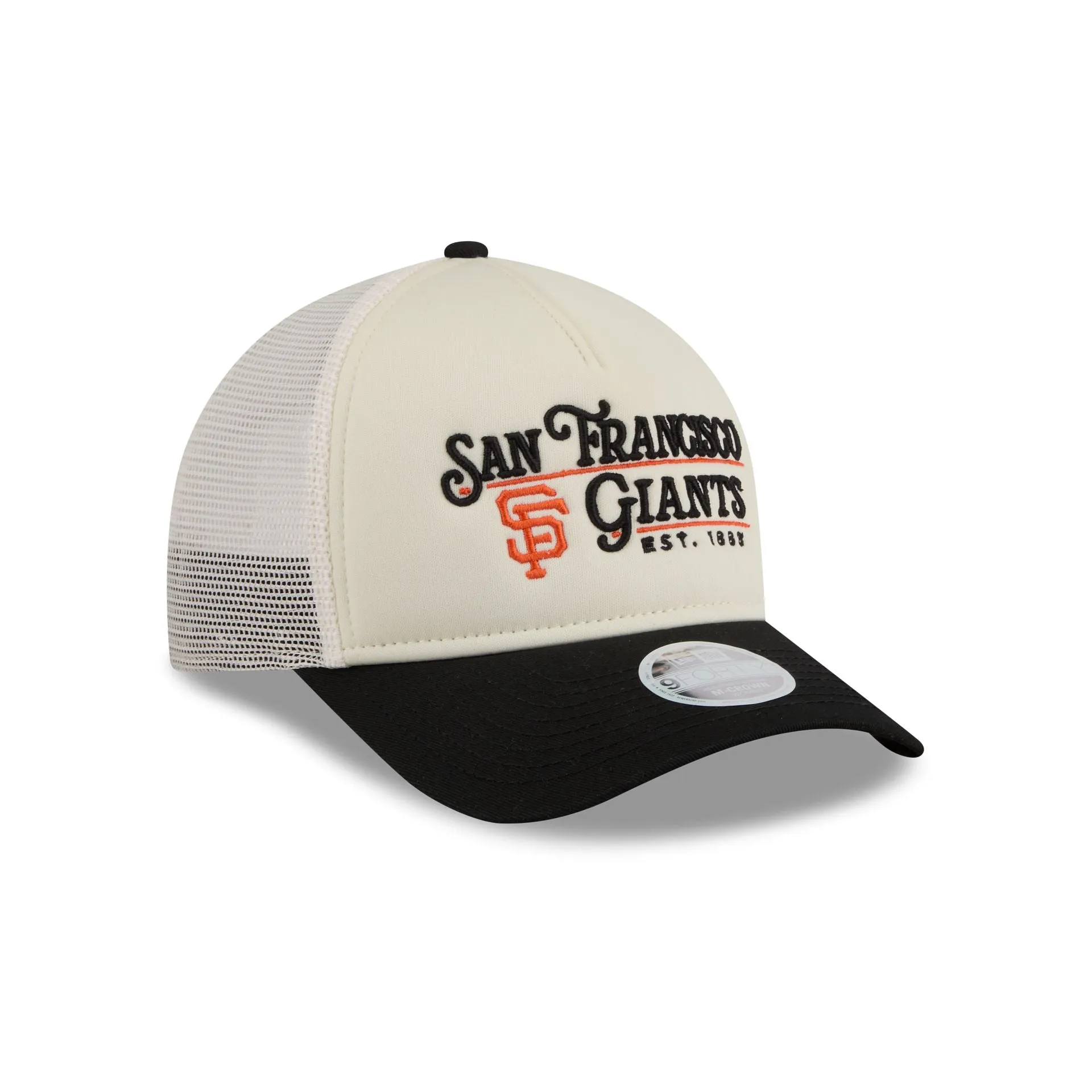 San Francisco Giants Retro Chrome Women's White 9FORTY M-Crown A-Frame Trucker Hat sold by New Era product image thumbnail 3