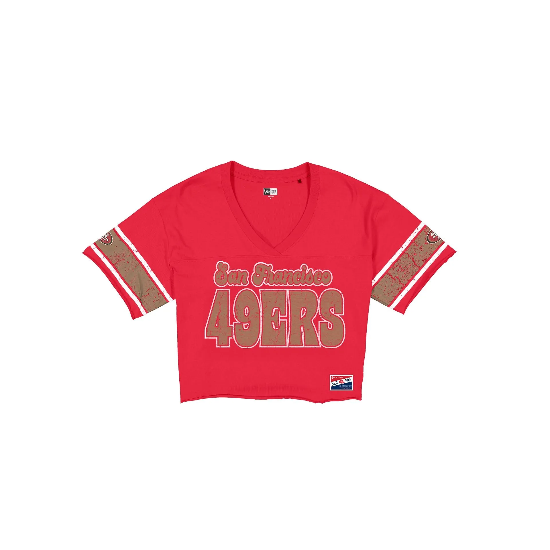 San Francisco 49ers Throwback Women's Cropped T-Shirt sold by New Era