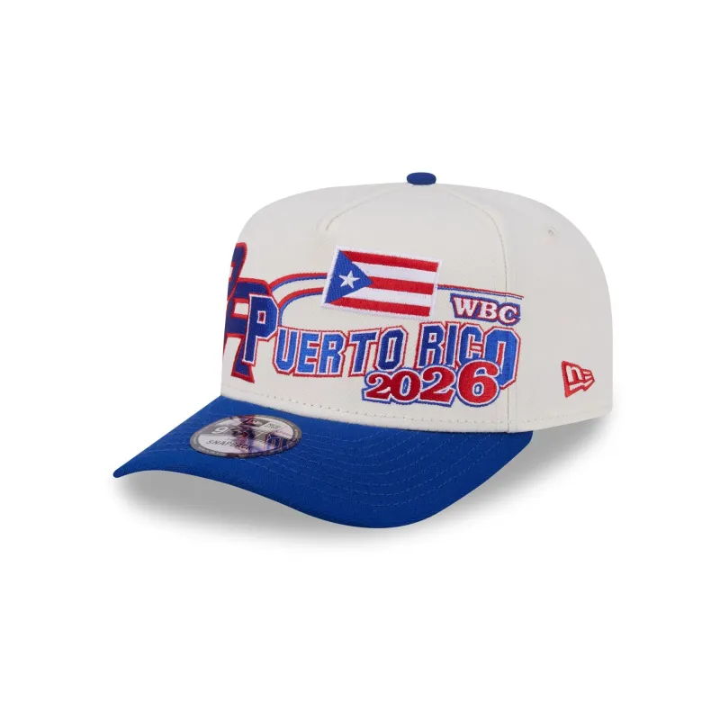 Puerto Rico Chrome White Classic 9FIFTY A-Frame Snapback Hat made by New Era