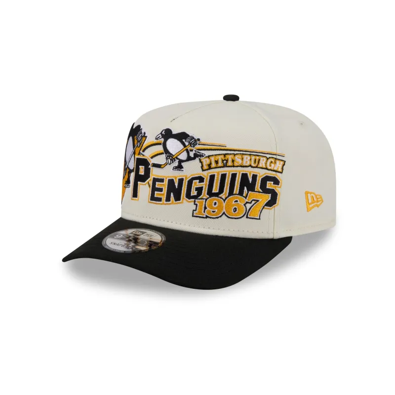 Pittsburgh Penguins Chrome White Classic 9FIFTY A-Frame Snapback Hat sold by New Era