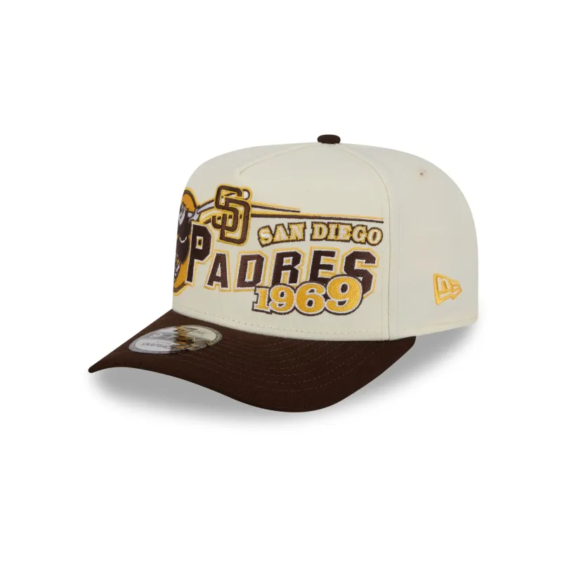 San Diego Padres Chrome White Classic 9FIFTY A-Frame Snapback Hat sold by New Era