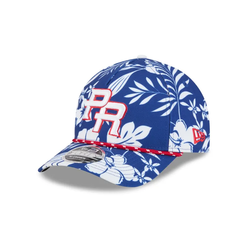Puerto Rico Floral 9FORTY M-Crown A-Frame Snapback Hat made by New Era