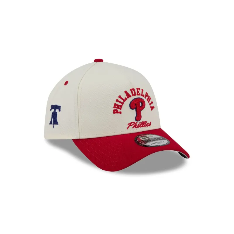 Philadelphia Phillies Chrome White Arched 9FORTY A-Frame Snapback Hat made by New Era
