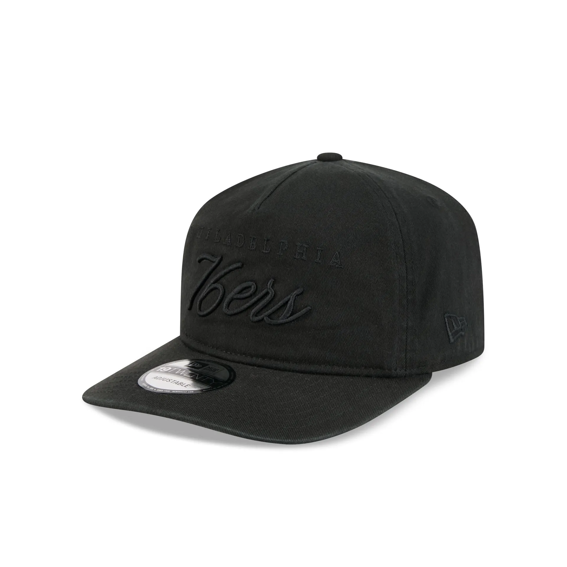 Philadelphia 76ers All Black Scripted 19TWENTY Adjustable Hat sold by New Era product image thumbnail 3