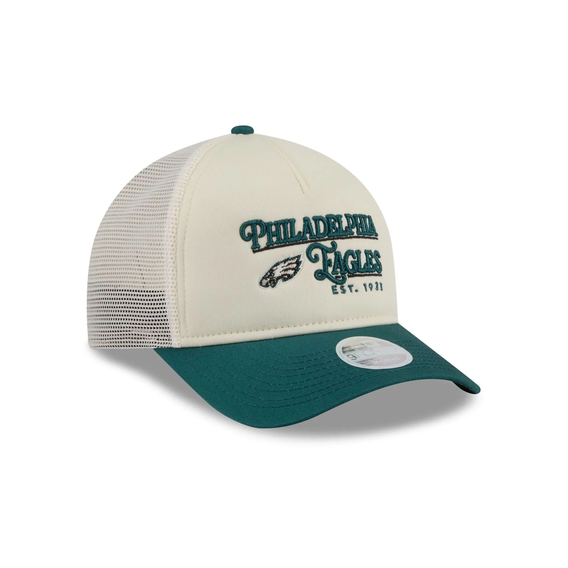 Philadelphia Eagles Retro Chrome Women's White 9FORTY M-Crown A-Frame Trucker Hat sold by New Era product image thumbnail 3