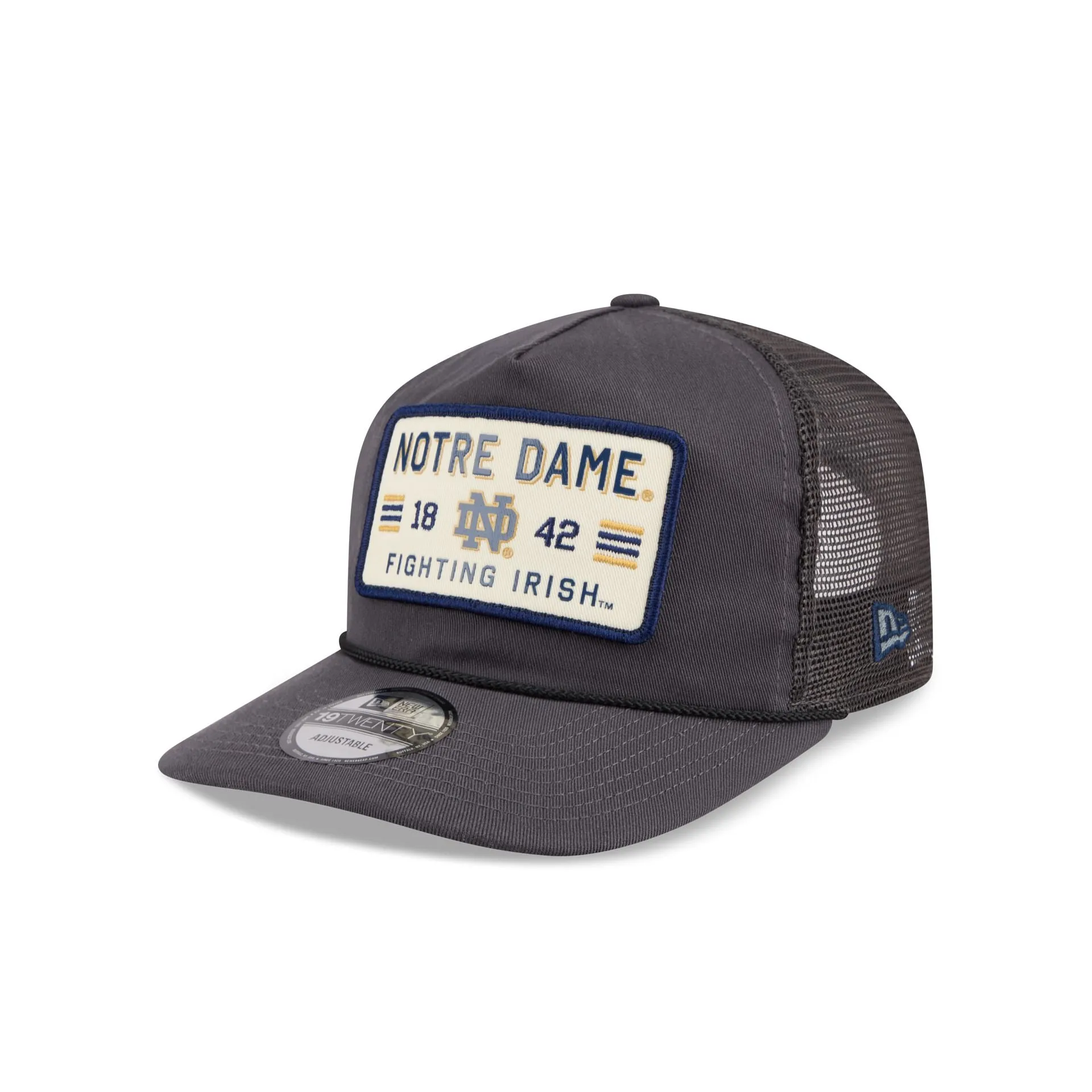 Notre Dame Fighting Irish Washed Graphite 19TWENTY Trucker Hat sold by New Era