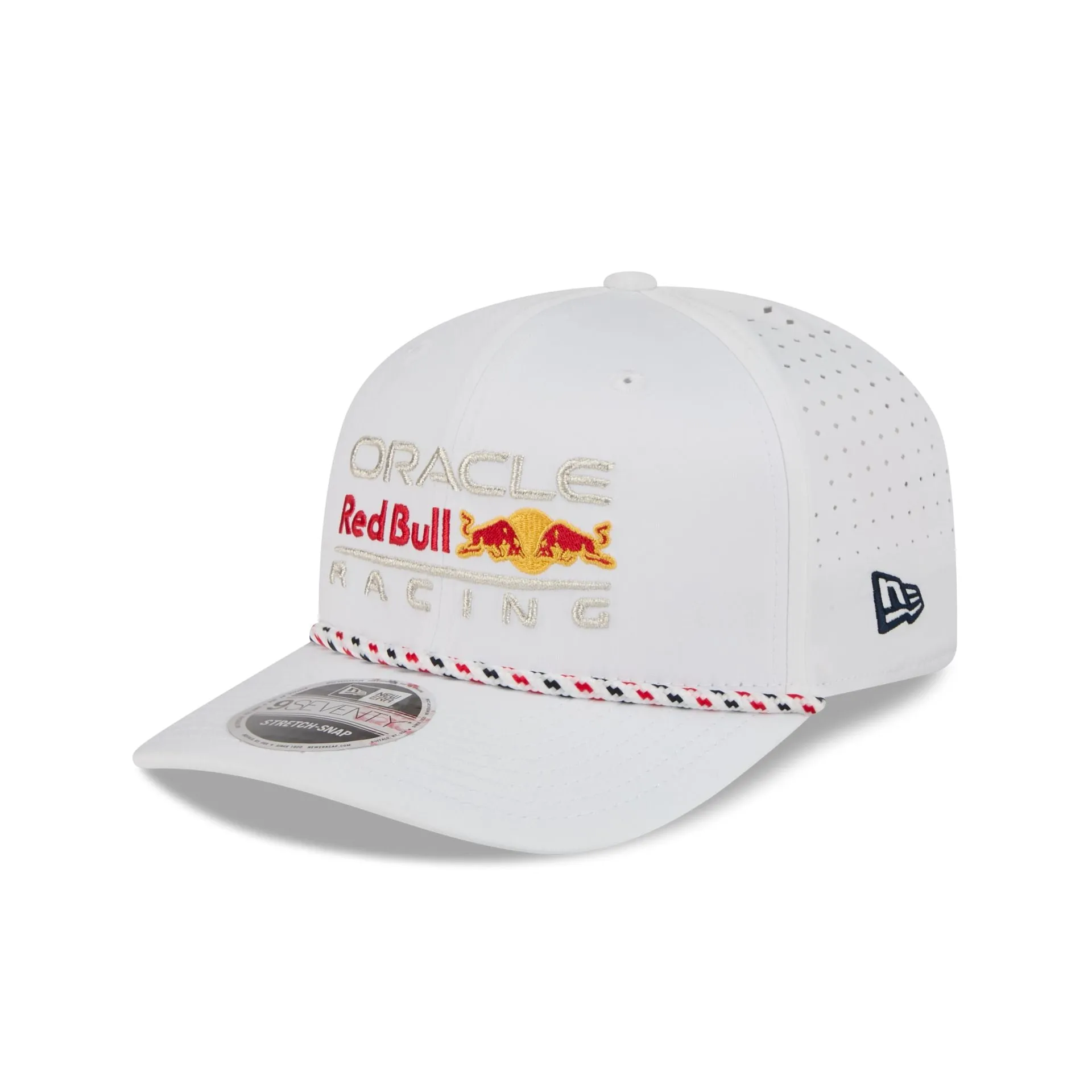 Oracle Red Bull Racing Optic White Performance Rope 9SEVENTY Stretch-Snap Hat sold by New Era