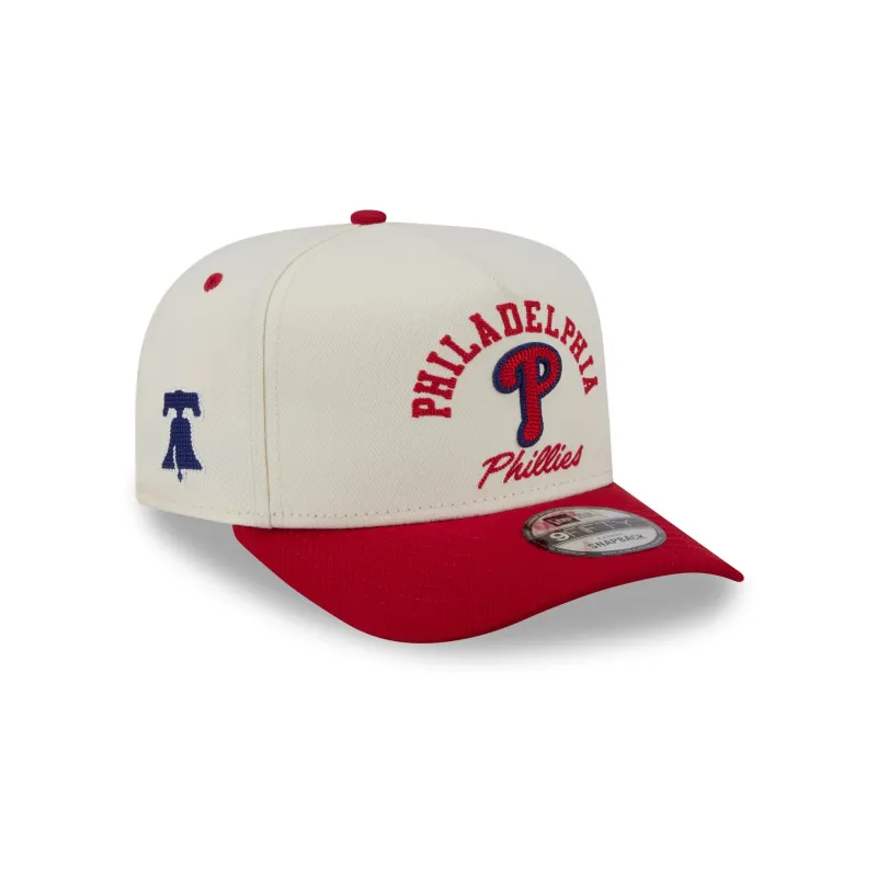 Philadelphia Phillies Arched Chrome White 9FIFTY A-Frame Snapback Hat made by New Era