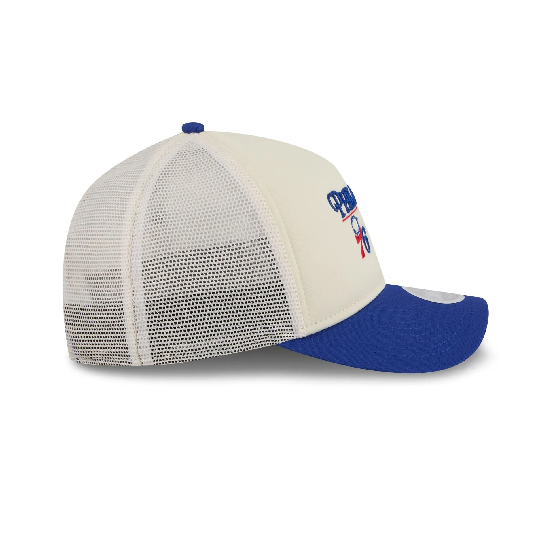 Philadelphia 76ers Retro Chrome Women's White 9FORTY M-Crown A-Frame Trucker Hat sold by New Era product image thumbnail 5