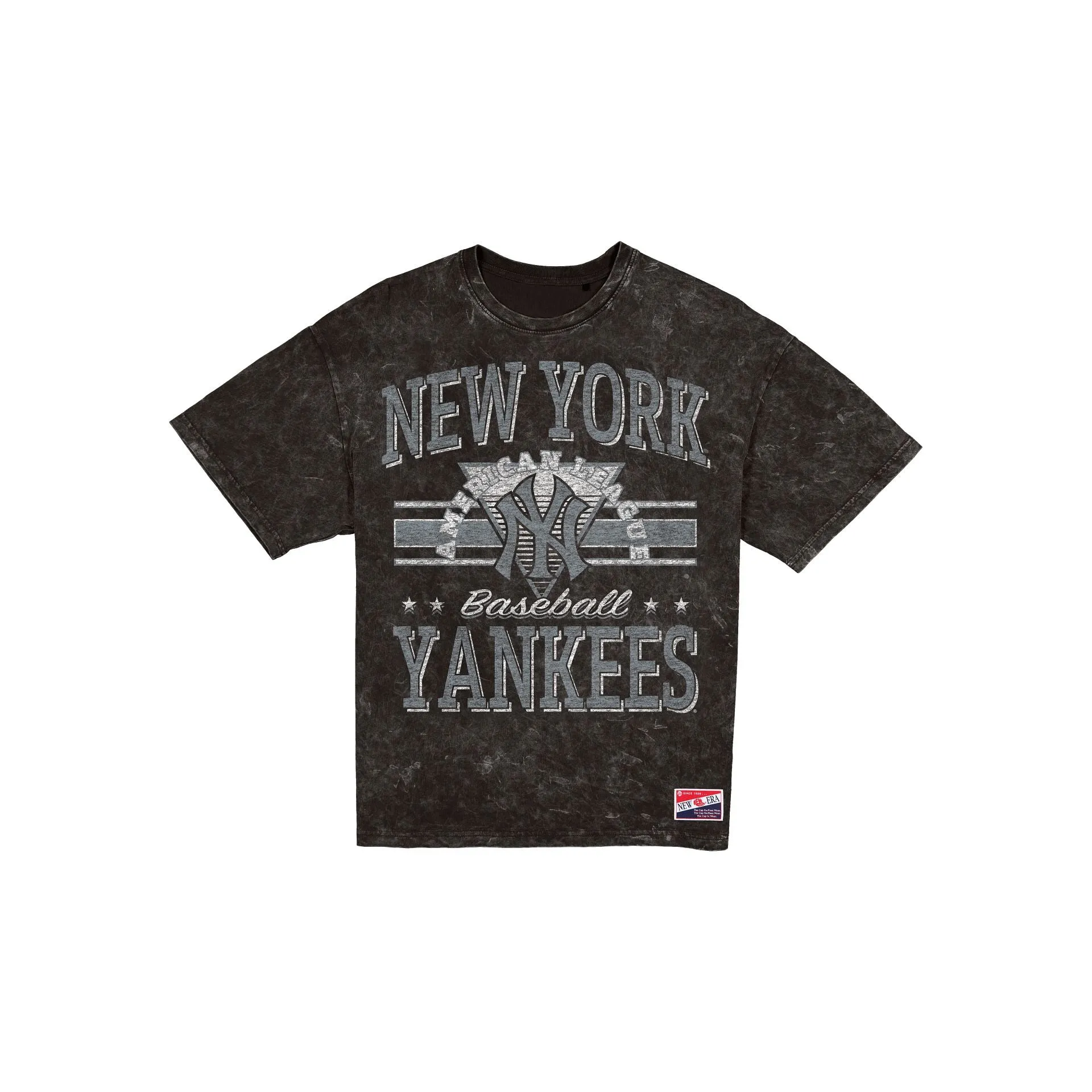 New York Yankees Throwback Vintage Wash Women's Black T-Shirt sold by New Era