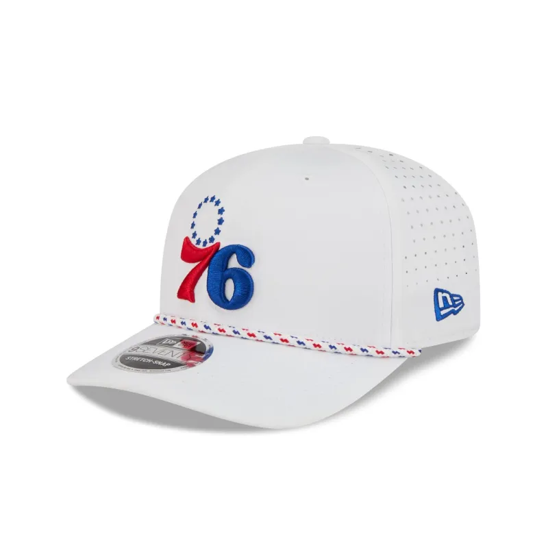Philadelphia 76ers Optic White Performance Rope 9SEVENTY Stretch-Snap Hat made by New Era