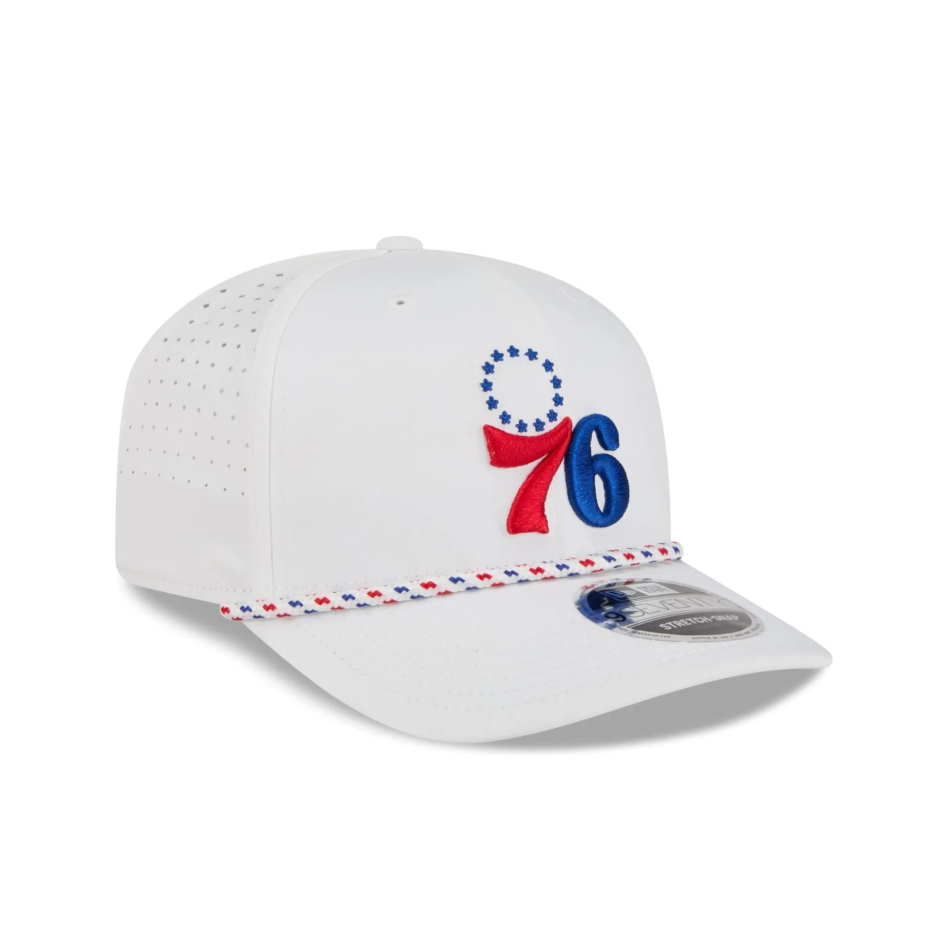 Philadelphia 76ers Optic White Performance Rope 9SEVENTY Stretch-Snap Hat sold by New Era product image thumbnail 3