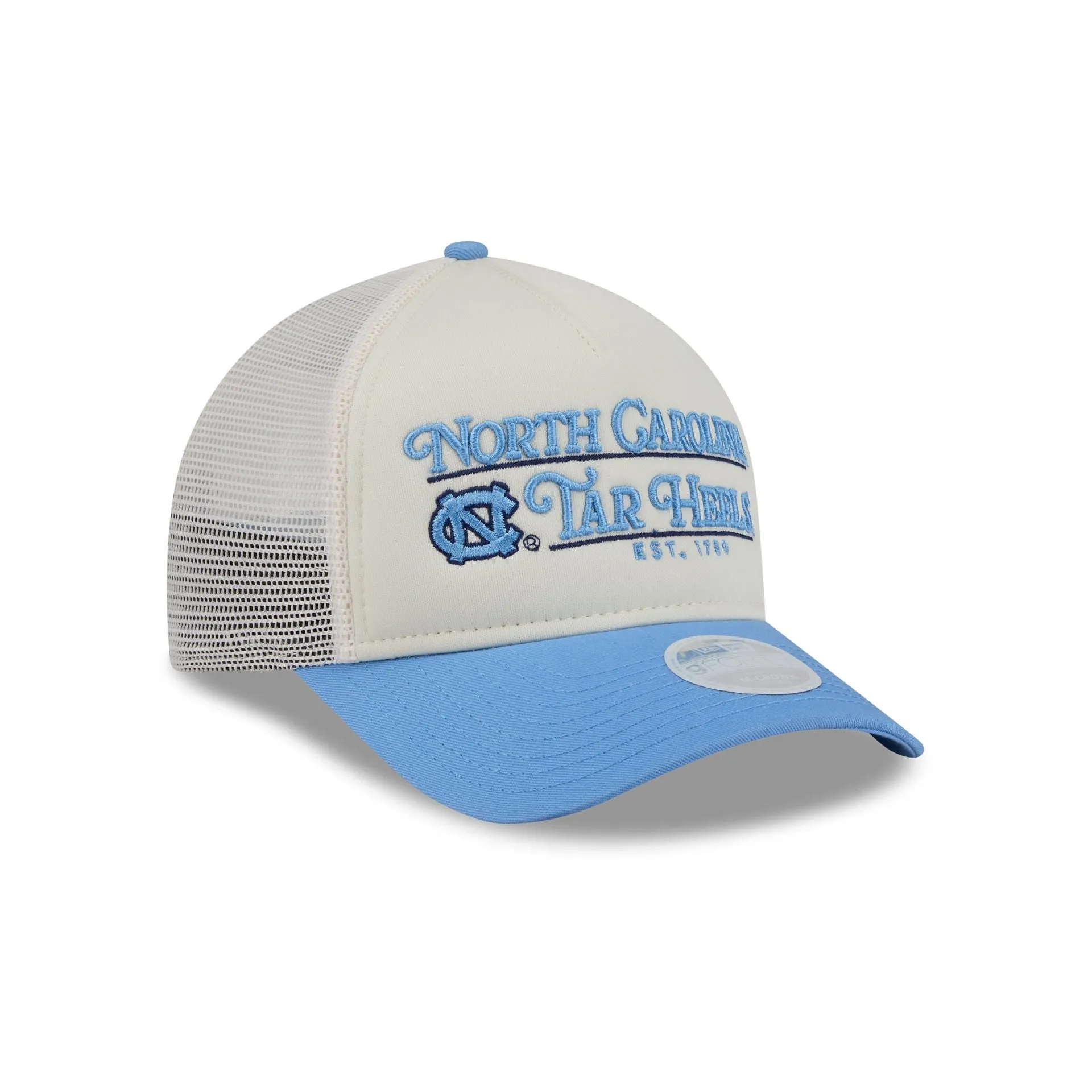 North Carolina Tar Heels Retro Chrome Women's White 9FORTY M-Crown A-Frame Trucker Hat sold by New Era product image thumbnail 3