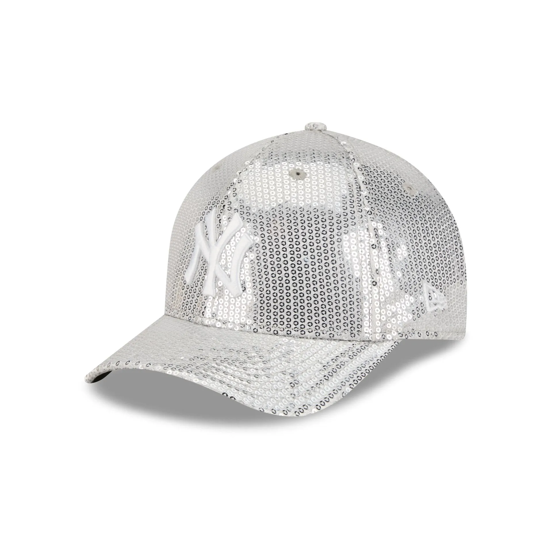 New York Yankees Sequin Gray Women's 9FORTY M-Crown Snapback Hat sold by New Era