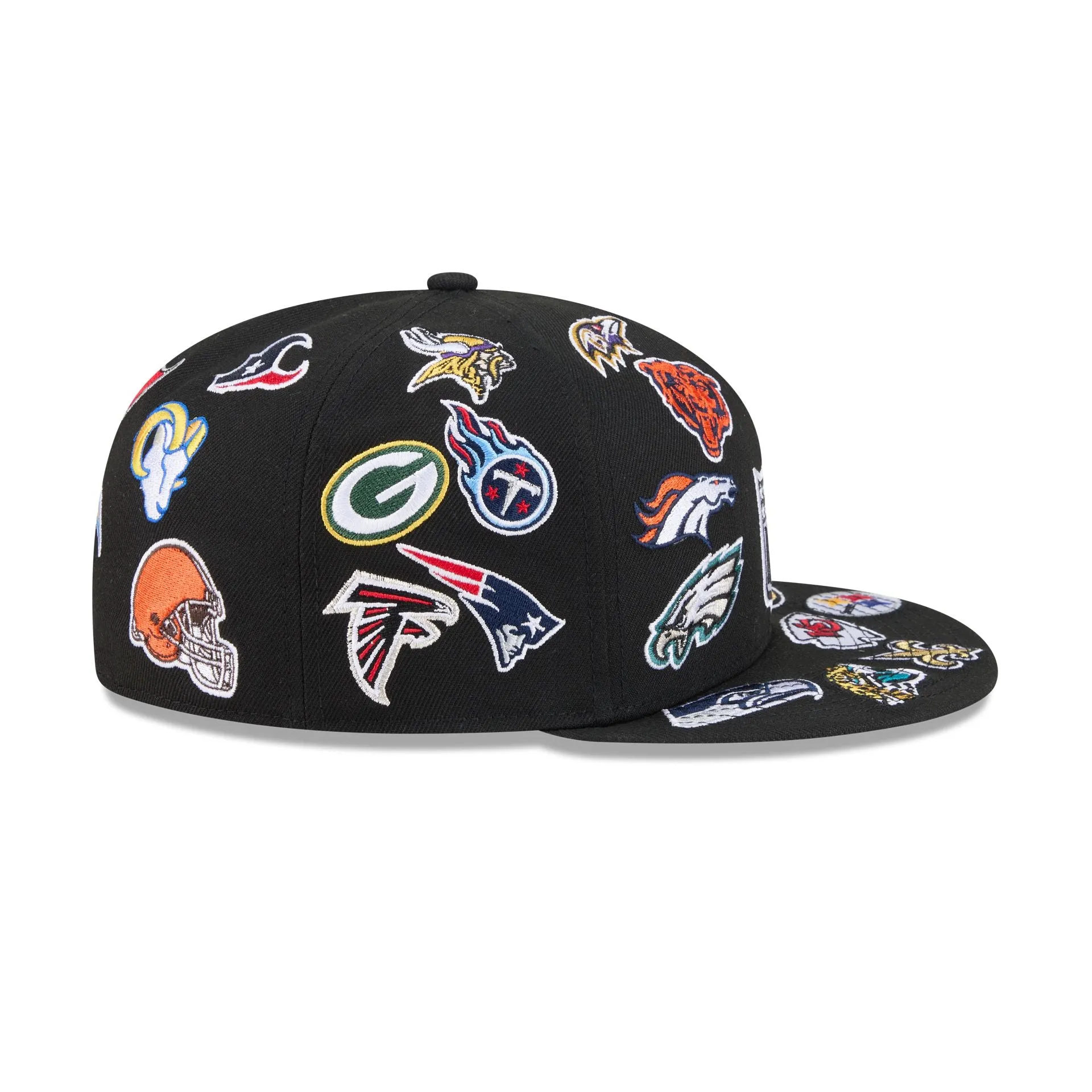 NFL All Over Logo Black 59FIFTY Fitted Hat sold by New Era product image thumbnail 5