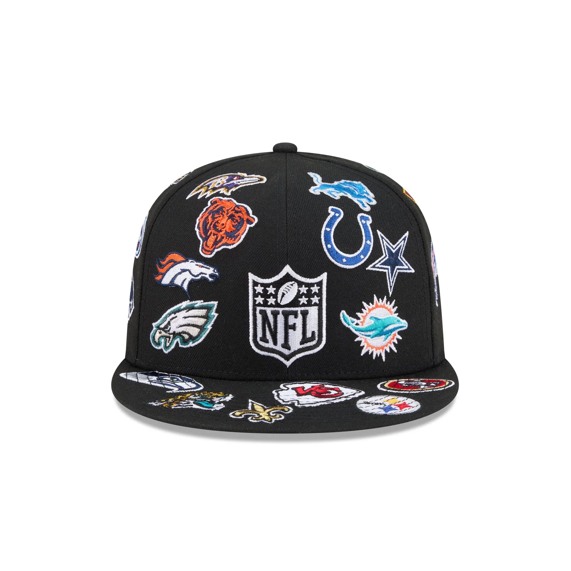 NFL All Over Logo Black 59FIFTY Fitted Hat sold by New Era product image thumbnail 2