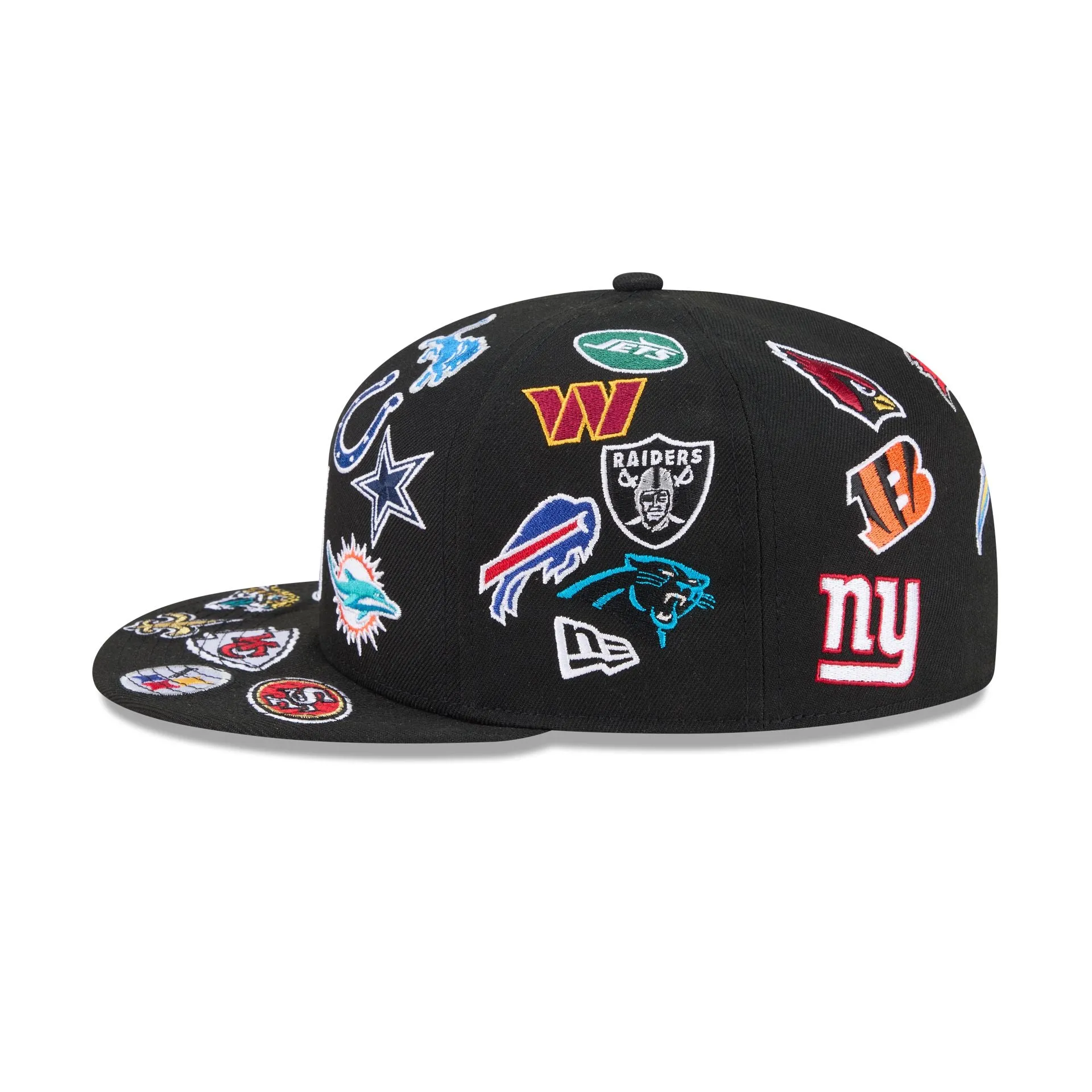 NFL All Over Logo Black 59FIFTY Fitted Hat sold by New Era product image thumbnail 4