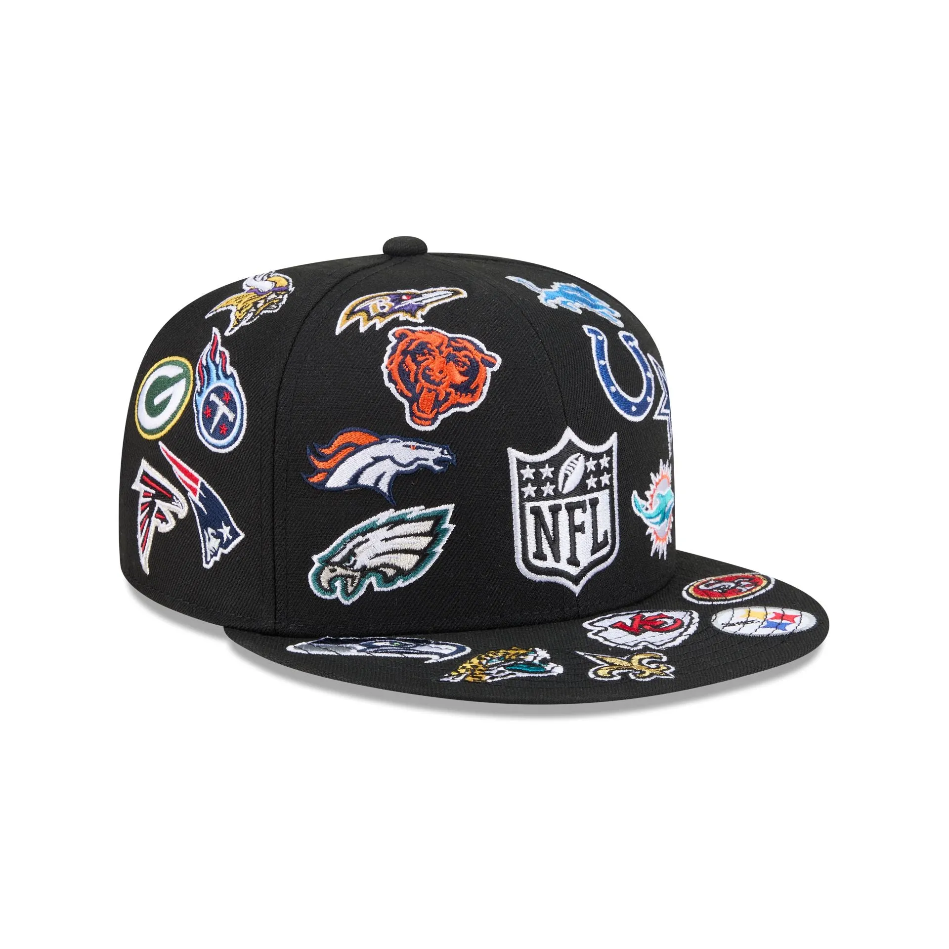 NFL All Over Logo Black 59FIFTY Fitted Hat sold by New Era product image thumbnail 3