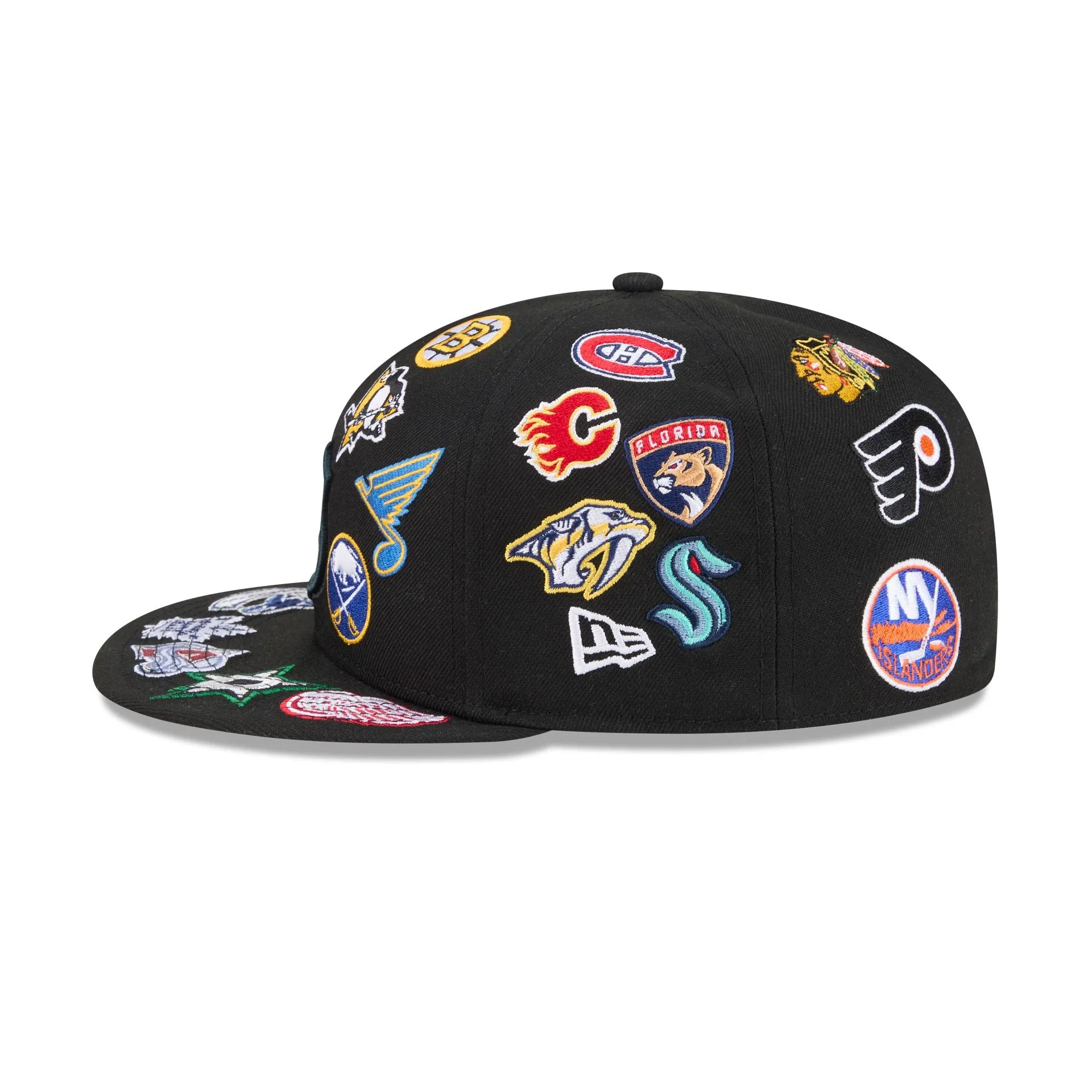 NHL All Over Logo Black 59FIFTY Fitted Hat sold by New Era product image thumbnail 4