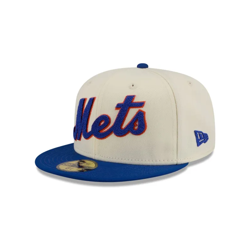 New York Mets Two Tone Stitch 59FIFTY Fitted Hat made by New Era