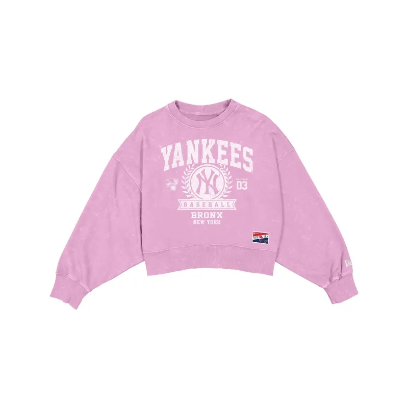 New York Yankees Throwback Women's Boxy Pink Crewneck sold by New Era