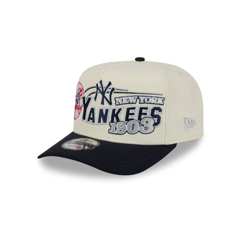 New York Yankees Chrome White Classic 9FIFTY A-Frame Snapback Hat made by New Era