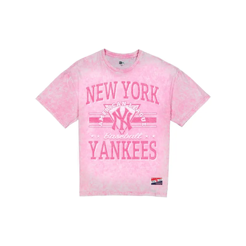 New York Yankees Throwback Vintage Wash Women's Pink T-Shirt sold by New Era