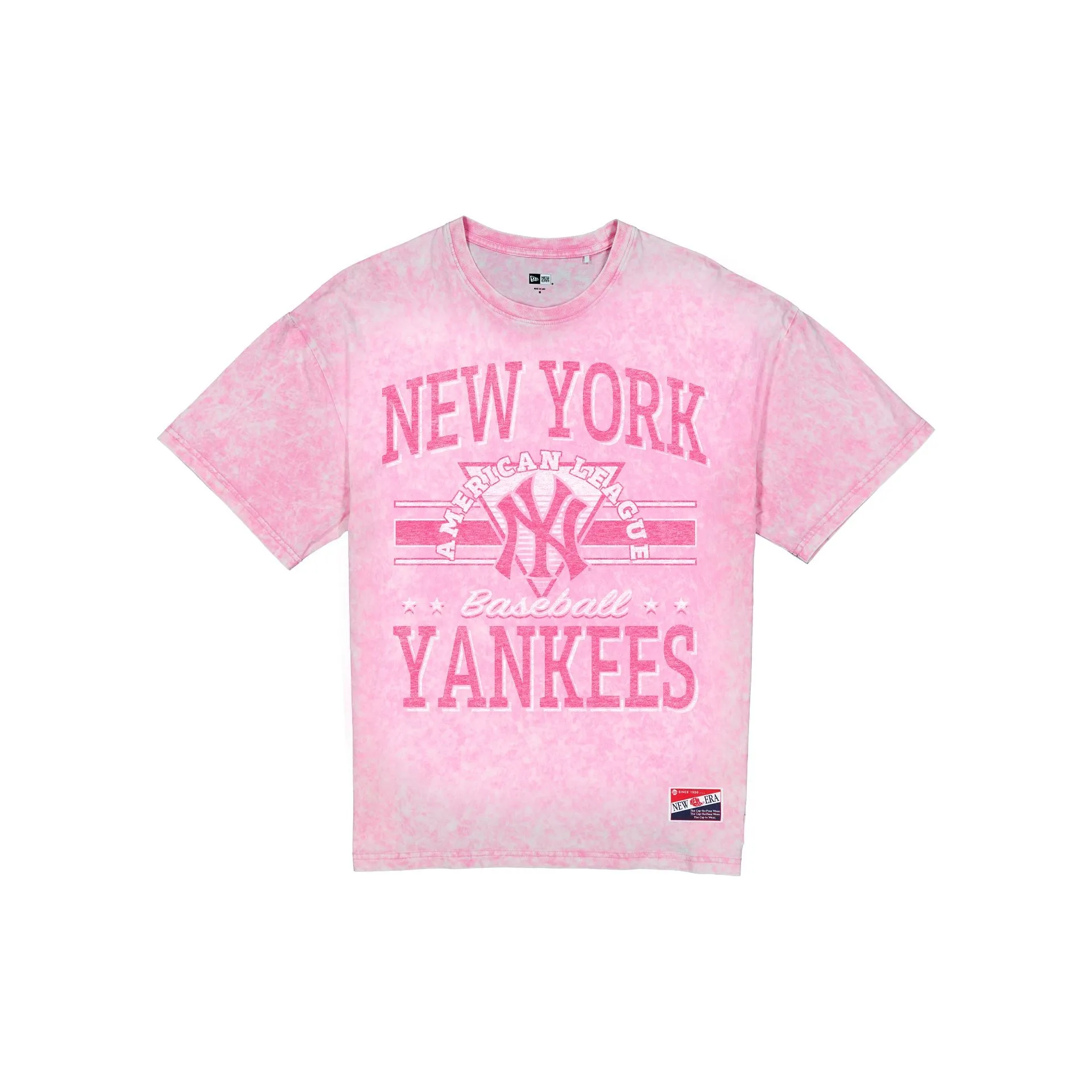 New York Yankees Throwback Vintage Wash Women's Pink T-Shirt sold by New Era