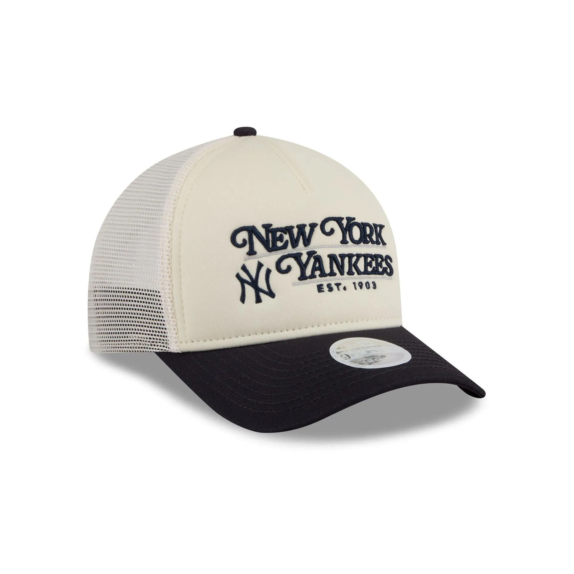 New York Yankees Retro Chrome Women's White 9FORTY M-Crown A-Frame Trucker Hat sold by New Era product image thumbnail 3