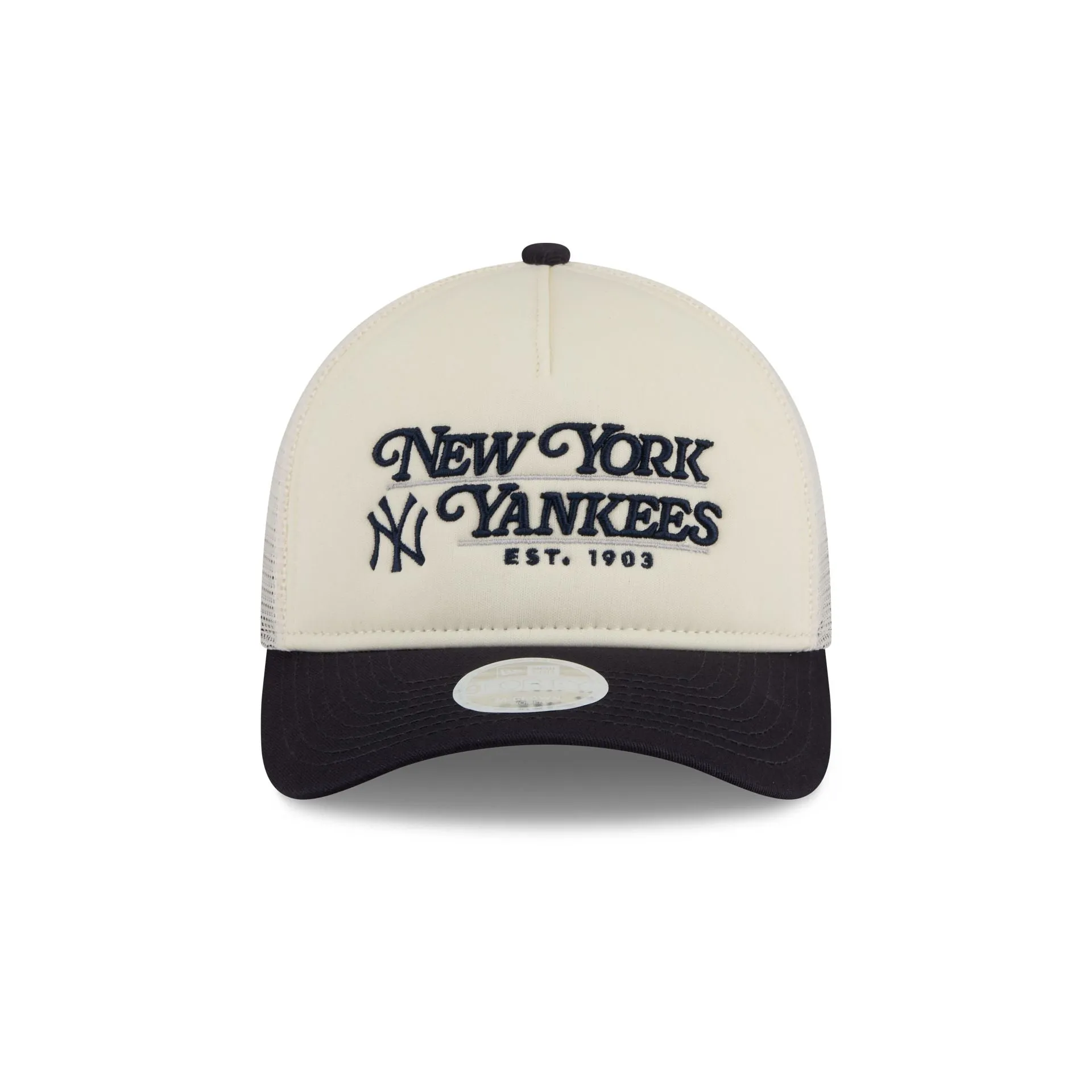 New York Yankees Retro Chrome Women's White 9FORTY M-Crown A-Frame Trucker Hat sold by New Era product image thumbnail 2