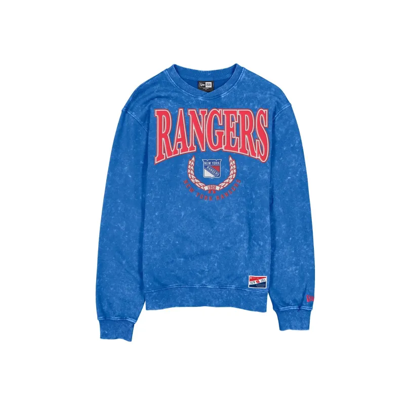 New York Rangers Throwback Mineral Wash Crewneck sold by New Era