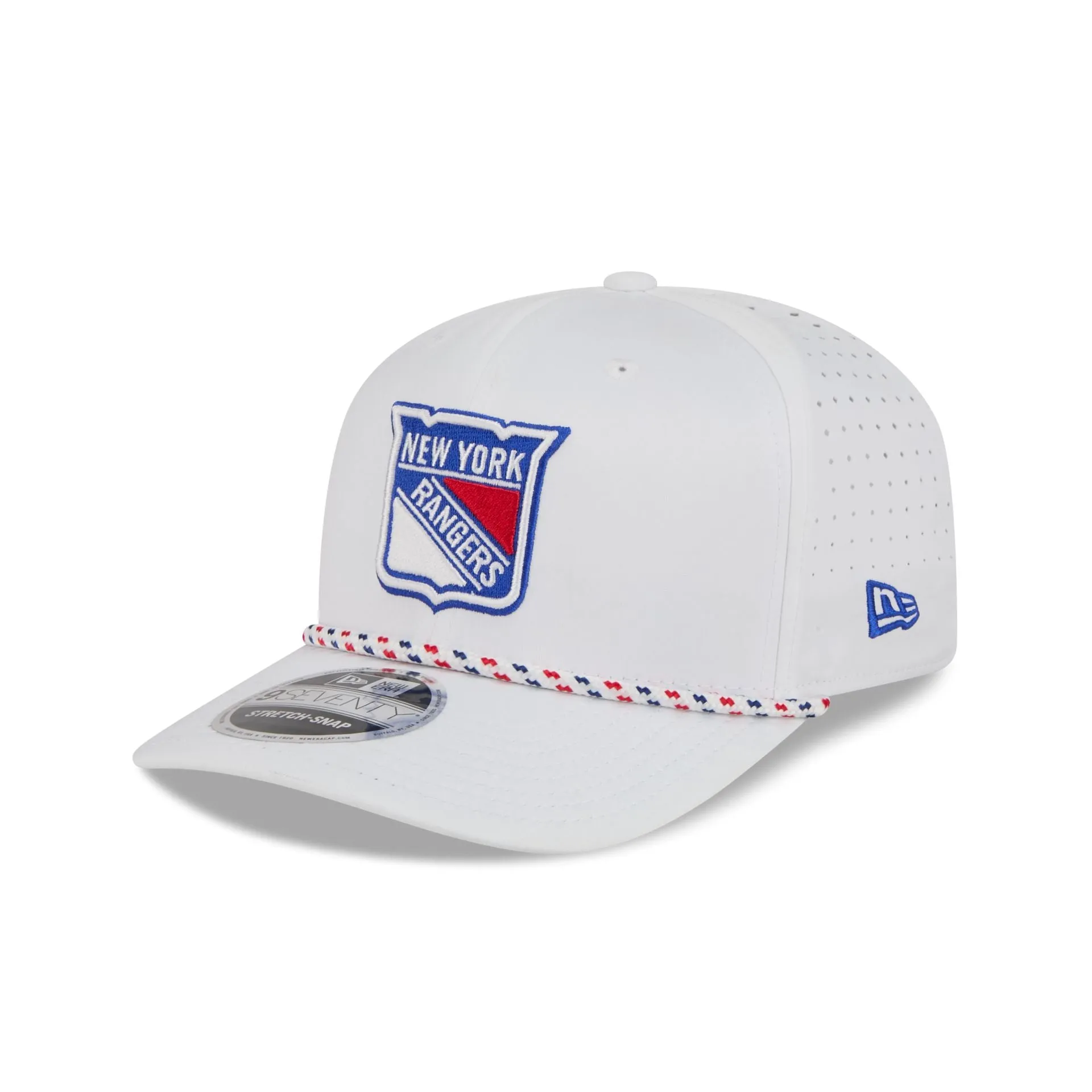 New York Rangers Optic White Performance Rope 9SEVENTY Stretch-Snap Hat sold by New Era