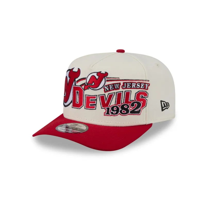 New Jersey Devils Chrome White Classic 9FIFTY A-Frame Snapback Hat made by New Era