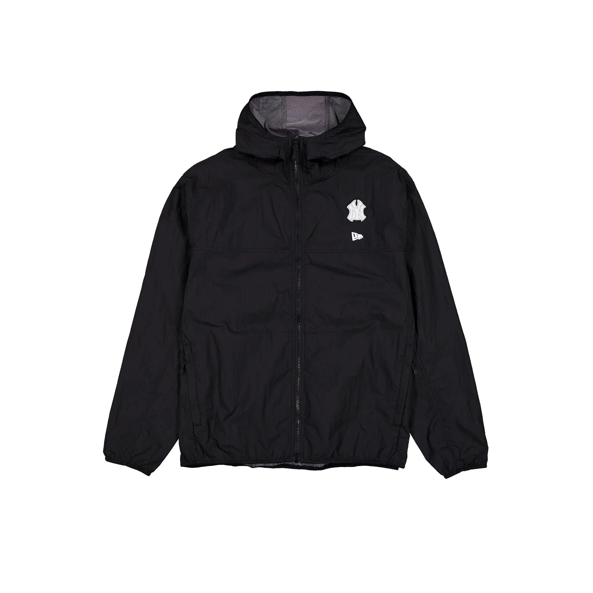 New York Yankees Logo Essentials Black Full-Zip Windbreaker sold by New Era