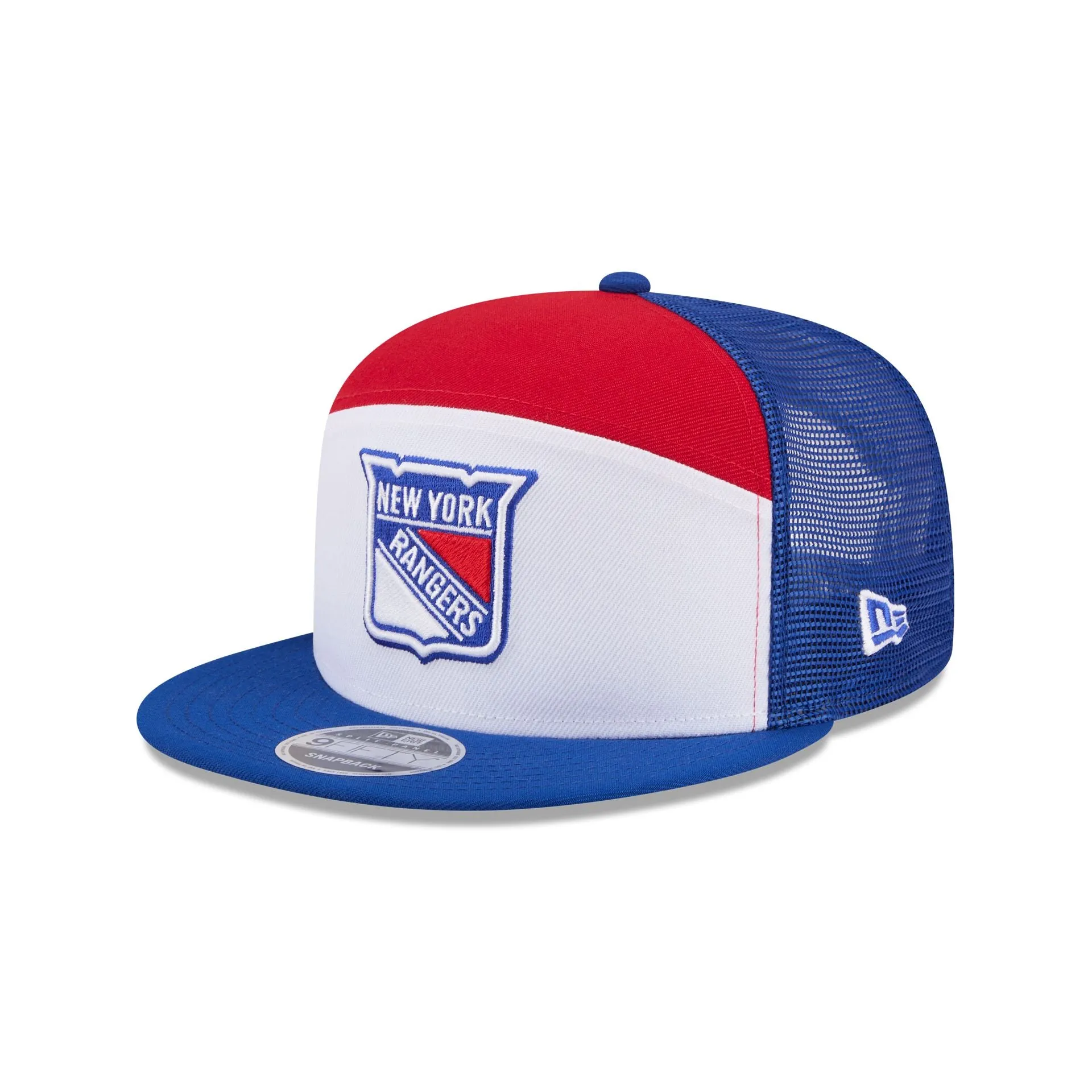 New York Rangers Block Split Panel 9FIFTY Trucker Hat sold by New Era