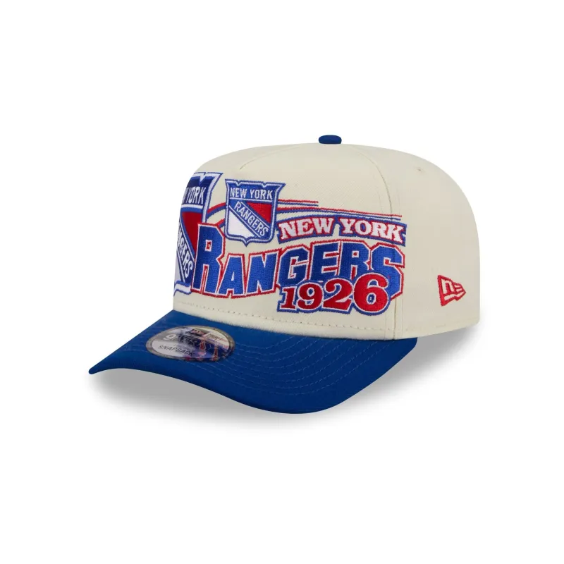 New York Rangers Chrome White Classic 9FIFTY A-Frame Snapback Hat made by New Era