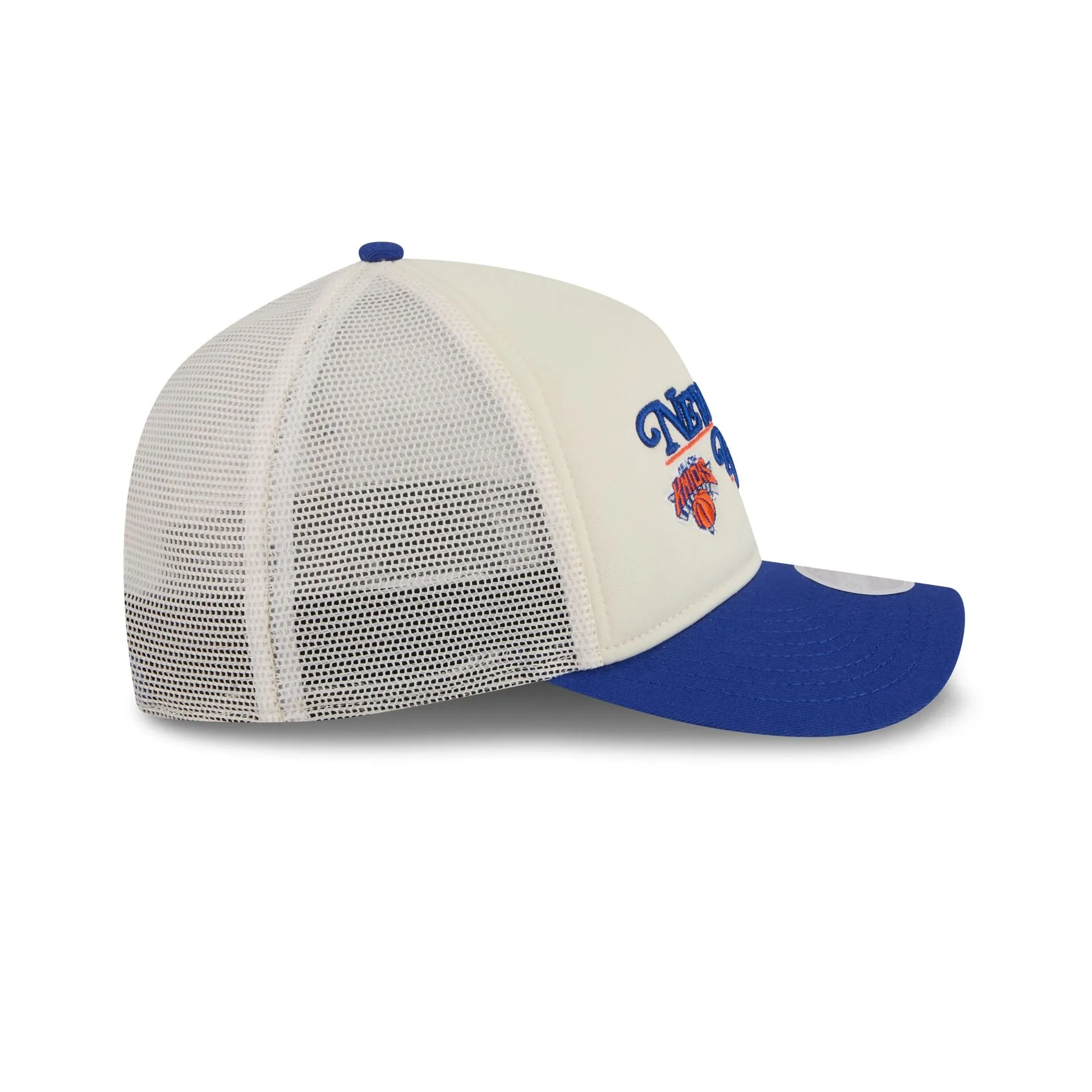 New York Knicks Retro Chrome Women's White 9FORTY M-Crown A-Frame Trucker Hat sold by New Era product image thumbnail 5