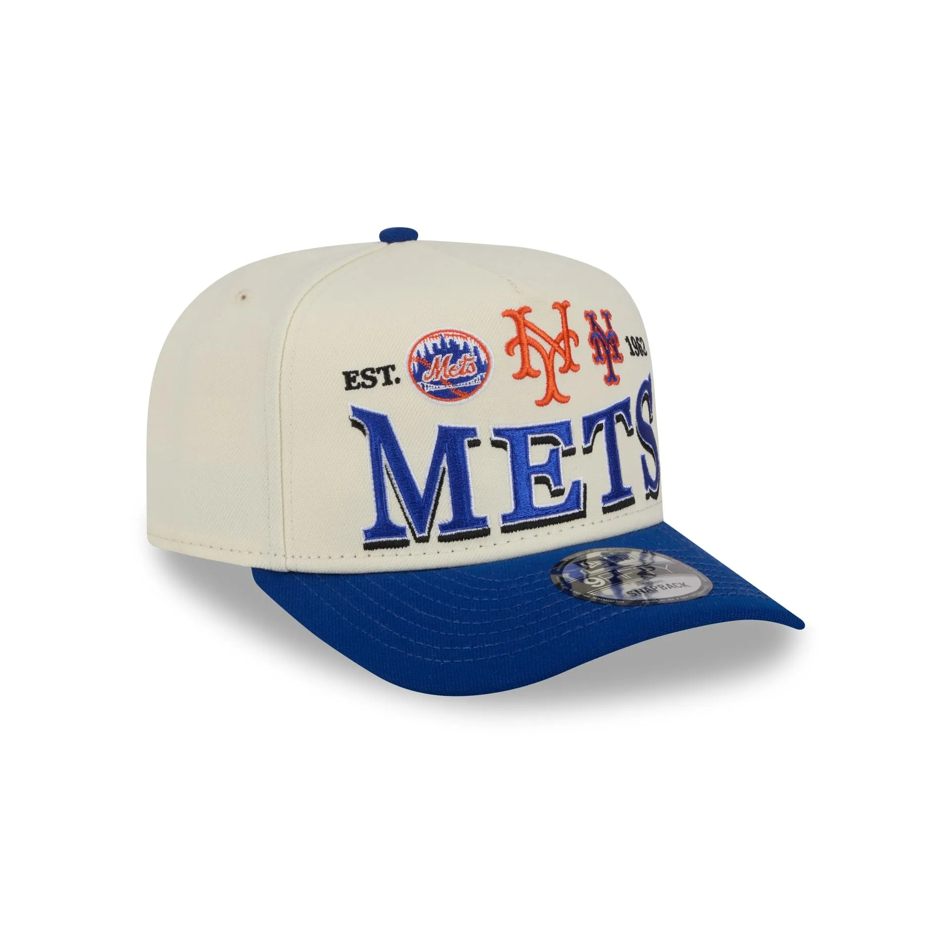 New York Mets Three Hit Chrome White 9FIFTY A-Frame Snapback Hat sold by New Era product image thumbnail 3