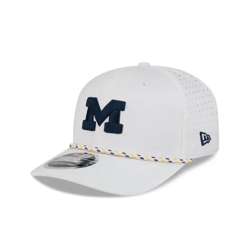 Michigan Wolverines Optic White Performance Rope 9SEVENTY Stretch-Snap Hat made by New Era
