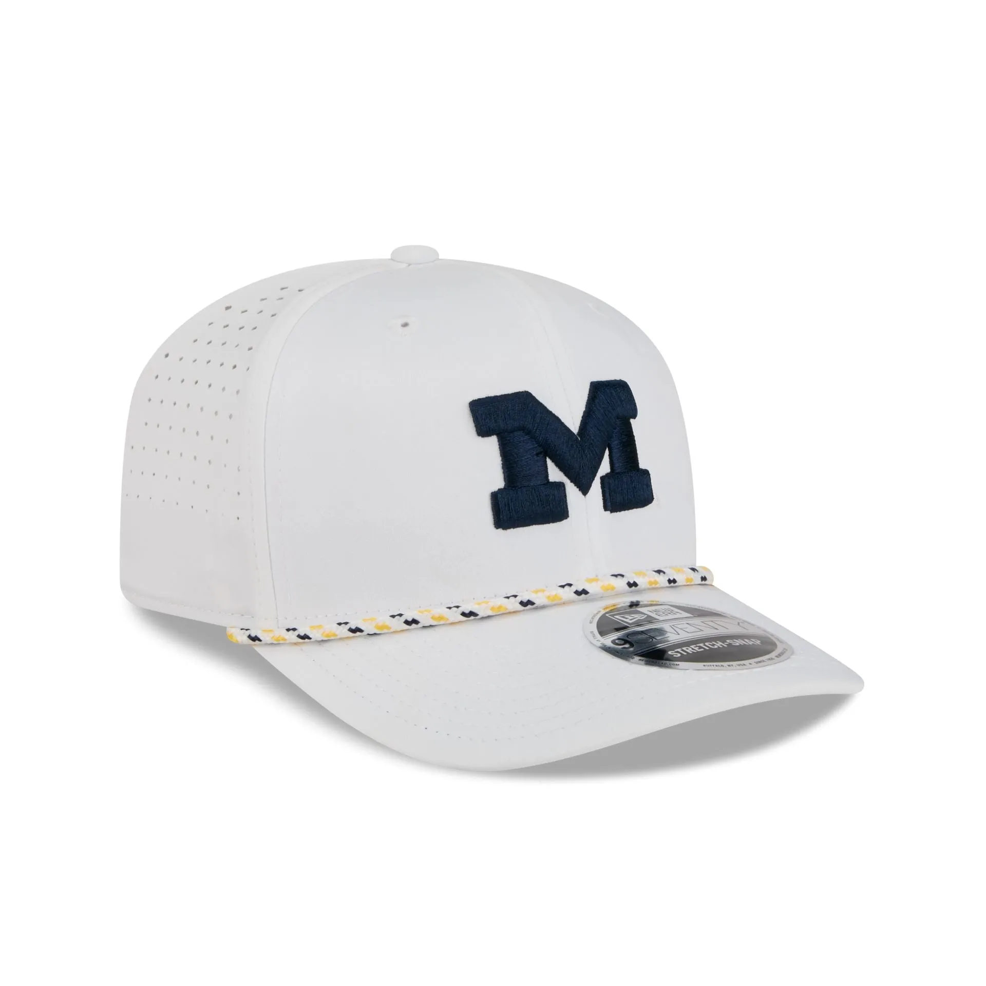 Michigan Wolverines Optic White Performance Rope 9SEVENTY Stretch-Snap Hat sold by New Era product image thumbnail 3