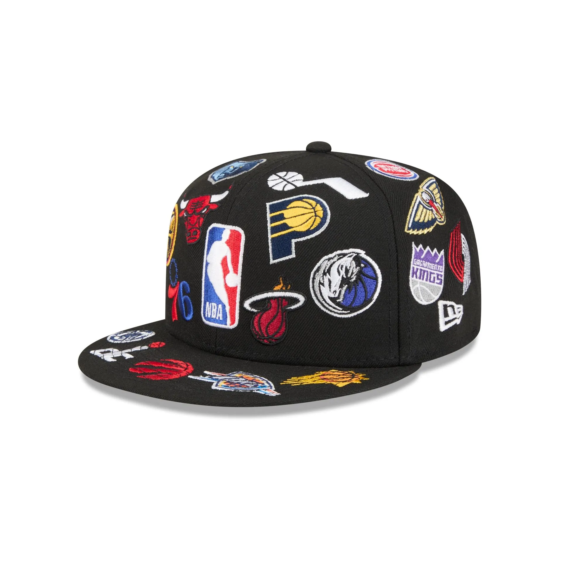 NBA All Over Logo Black 59FIFTY Fitted Hat sold by New Era