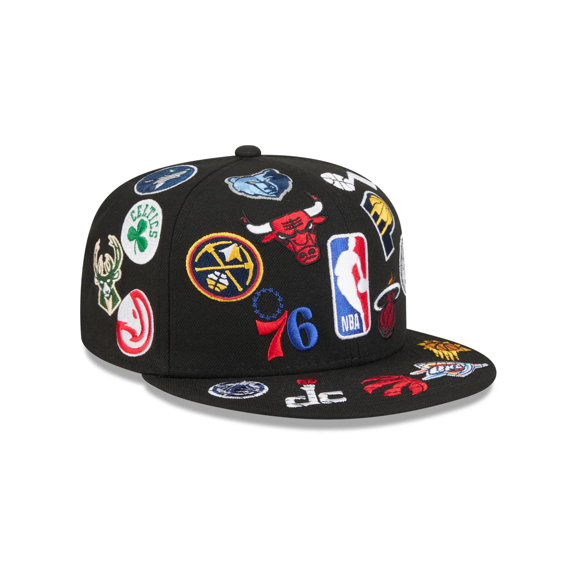 NBA All Over Logo Black 59FIFTY Fitted Hat sold by New Era product image thumbnail 3