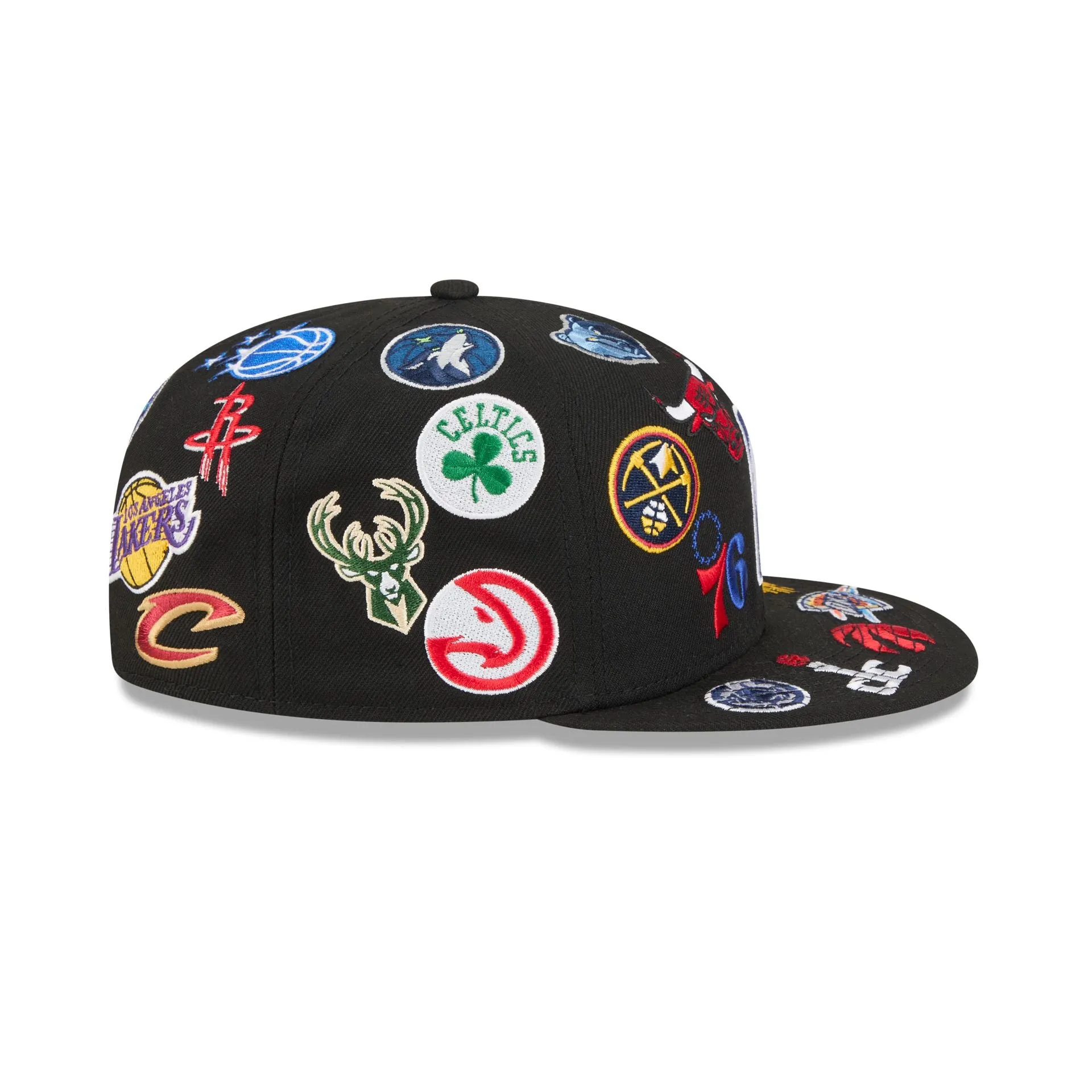 NBA All Over Logo Black 59FIFTY Fitted Hat sold by New Era product image thumbnail 5