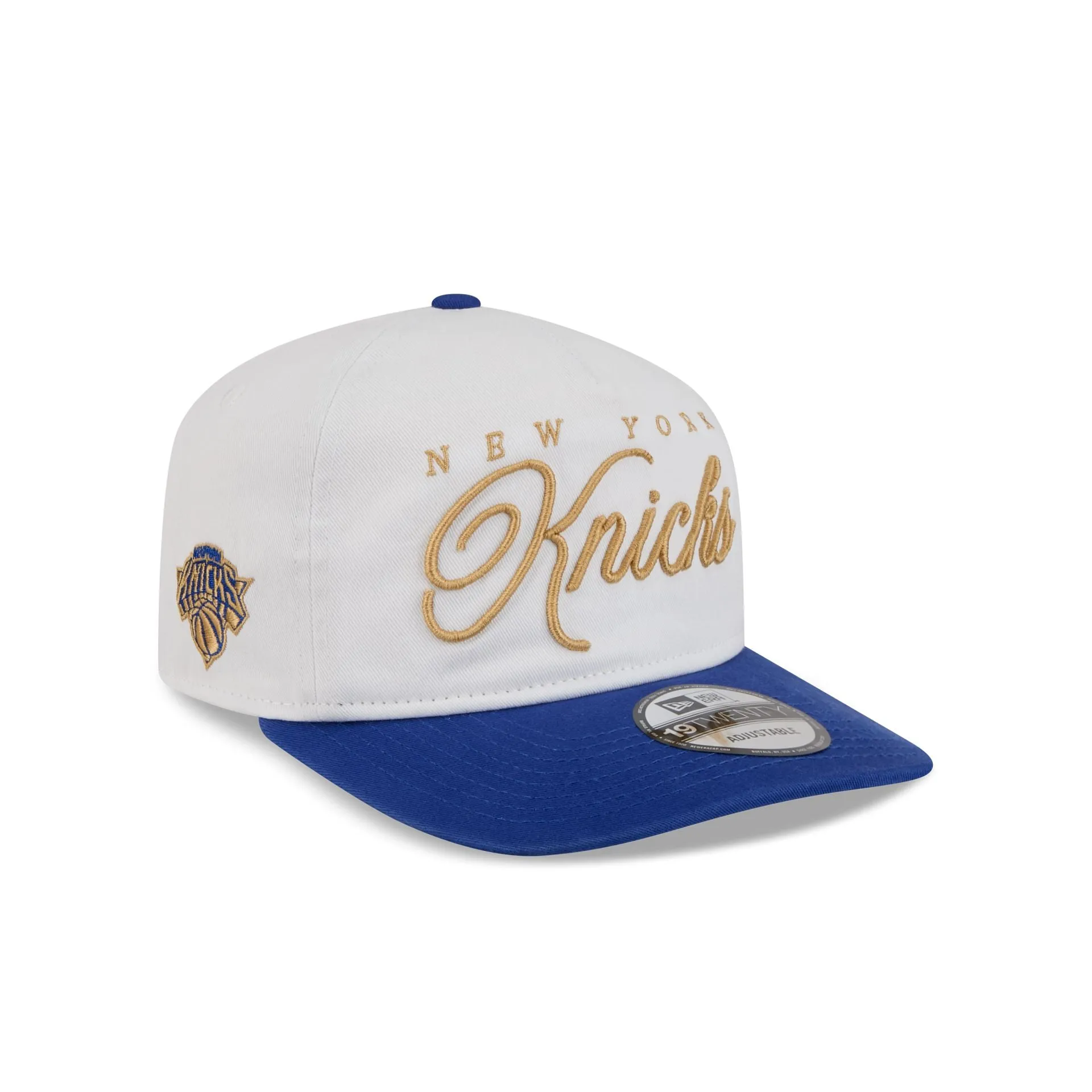New York Knicks Gold Scripted 19TWENTY Adjustable Hat sold by New Era
