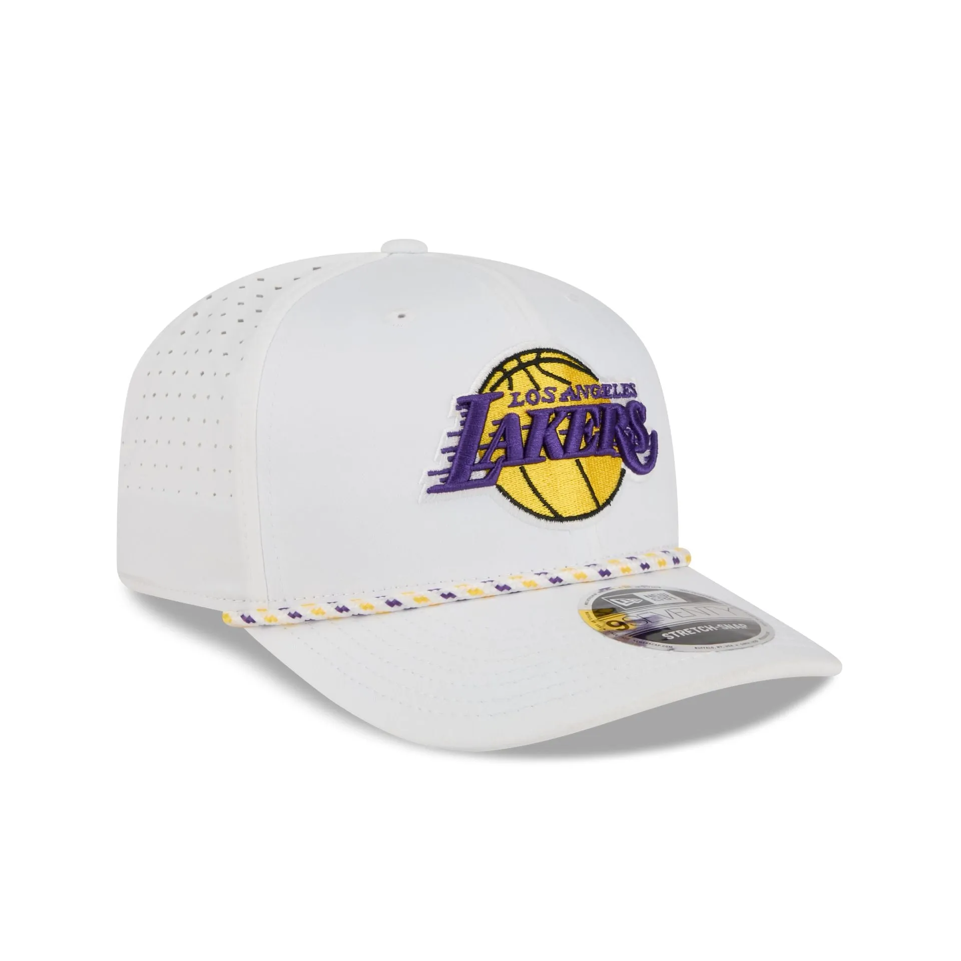 Los Angeles Lakers Optic White Performance Rope 9SEVENTY Stretch-Snap Hat sold by New Era product image thumbnail 3